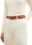 Tom Tailor - TTLISA gevlochten leren riem - Maat 85 - light brown uni