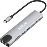 Strex 8-in-1 USB C Hub - Docking Station Laptop - Splitter - 4K HDMI, USB-A, USB-C, Ethernet, Micro SD - USB C naar HDMI