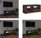 vidaXL meuble TV avec éclairage LED - chêne fumé - 90x35x40 cm