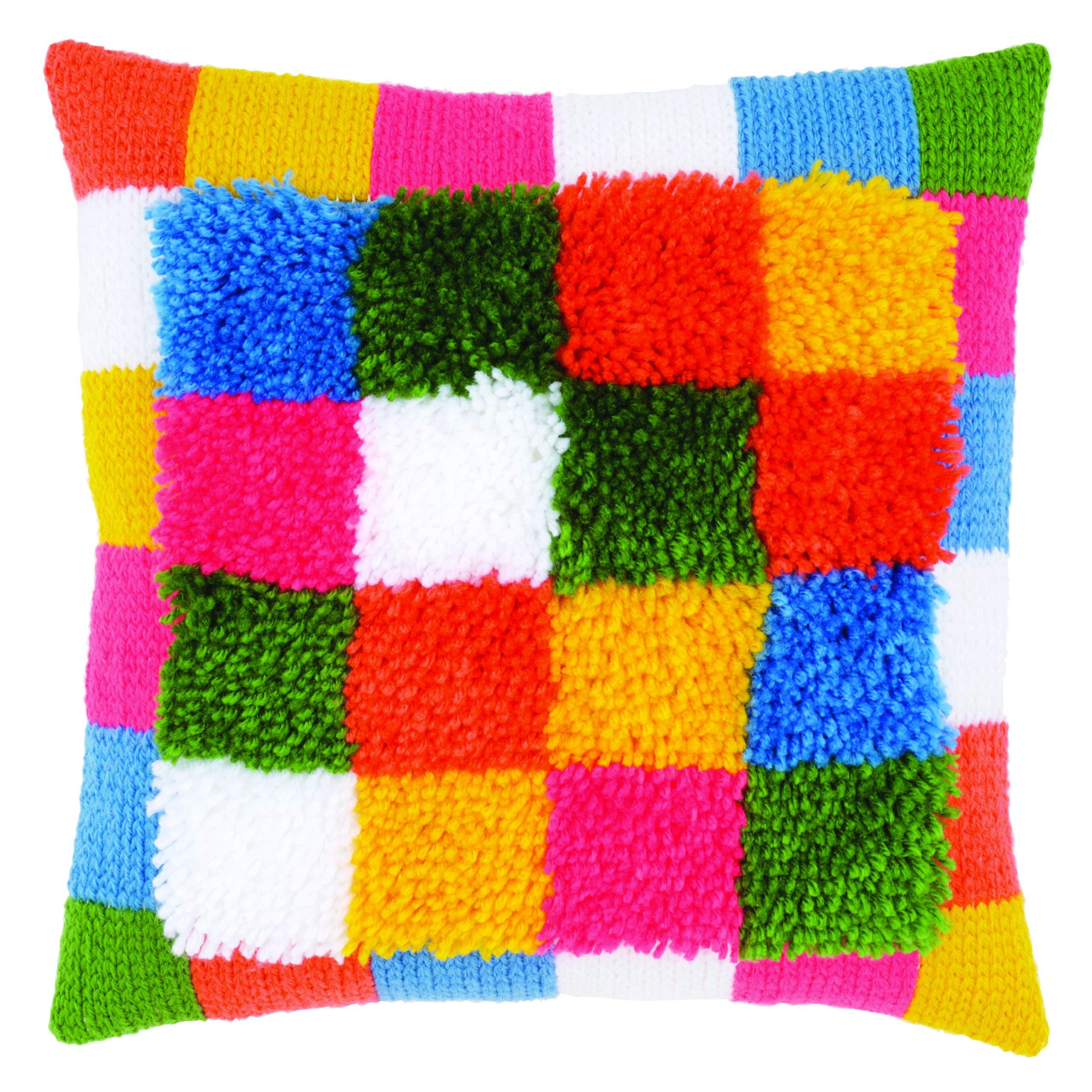Vervaco Knoop kettingsteekkussen kit Bright squares - PN-0175563