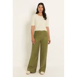 Claudia Sträter wide leg broek - olijfgroen