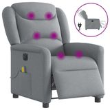VidaXL Fauteuil de massage Électrique Réglable Tissu Gris clair