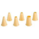 Ibili spuitmonden, kunststof, wit, 4 x 3 x 3 cm, 6 stuks