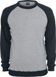 Urban Classics 2-Tone Raglan Crewneck Heren Sweatshirts - grijs/zwart - 5XL