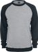Urban Classics 2-Tone Raglan Crewneck Heren Sweatshirts - grijs/zwart - 5XL