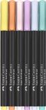 Faber-Castell Black Edition Brush Pen Set - 6 Pastel Colors