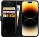 Rosso Element Book Case Wallet Hoesje Geschikt voor Apple iPhone 14 Pro Max | Portemonnee | 3 Pasjes | Magneetsluiting | Stand Functie | Zwart