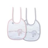 Slaapbeer Babyslabbetjes, 2 stuks, roze en grijs