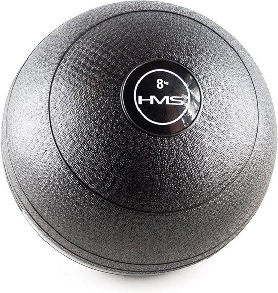 HMS PSB8 Serie - 8 kg Slam Ball - Antislip Afwerking - Zwart - Ø 23 cm