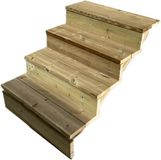 Vinuovo BERLIN Houten Buitentrap - 4 Gesloten Treden 71 cm Hoog - 80 cm Breed