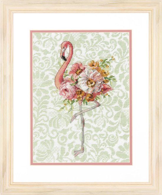 Dimensions Floral Flamingo borduurpakket - Kunststof - Volwassenen