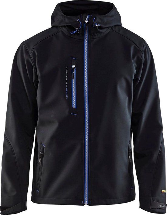 Blåkläder 4949-2517 Softshell Jack Zwart/Korenlblauw Maat XL