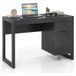 Bureau Avec Rangement 2 Tiroirs, 112,5 X 50 X 75 Cm, Petit Bureau Noir Moderne Pour Enfant, Gain De Place, Pour Chambre, Petit Espace, Charge 95kg