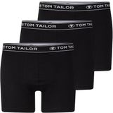 Tom Tailor - Halflange boxershorts in een 3-pack - Maat XL/7 - black-black-black