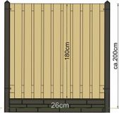 Tuindeco Berton paal Amstel antraciet hoekmodel 280 cm