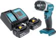 Makita DML 808 SG snoerloze handlamp 14,4 / 18 V 190 lm LED + 2x oplaadbare accu 6,0 Ah + lader