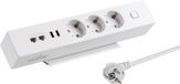 SURIGHT NV63L Tafelstopcontact - Set van 2 - 3-voudig geaard contact met USB en LAN-aansluiting - Knop voor in- en uitschakelen