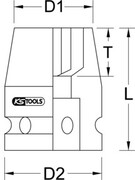 KS Tools KS Tools 3/4" zeskant dopsleutel, kort, 1" Aantal:1