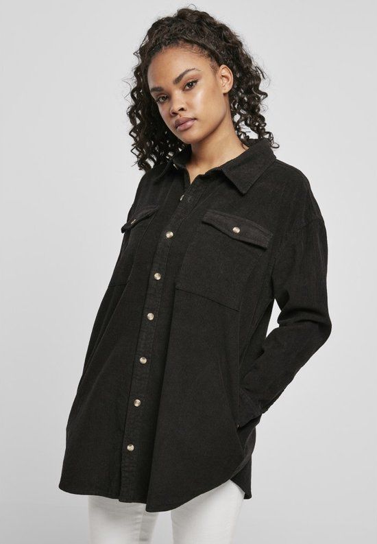 Urban Classics Long Corduroy Blouse - Women - Size M - Black