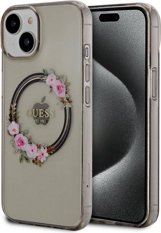 Guess Glossy Ring Back Case for Apple iPhone 14 - Black
