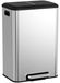 Poubelle en acier inoxydable pour la cuisine - Modèle à pédale, 40 litres - Rectangulaire - Fermeture douce - Bac intérieur - Argent