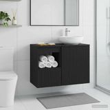 Maison Exclusive Armoire de salle de bain exclusive - Noir - 30 x 41 x 50 cm - Fabriquée en panneaux de particules