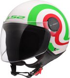 LS2 OF558 Sphere Lux II Urby Jethelm Wit Groen Rood Maat L