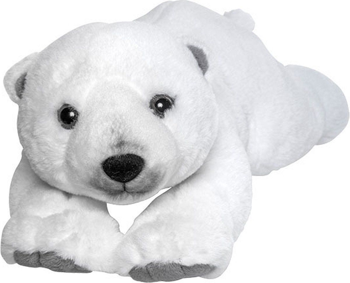 Nature Planet Pluche liggende IJsbeer knuffel van 40 cm - Dieren speelgoed knuffels cadeau - Pooldieren