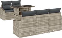 vidaXL Tuinbank Set Lichtgrijs Polyrattan