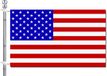 Merkloos / Sans marque Partyxplosion B.V. Vlaggenstok/vlaggenmast set - incl vlag van USA Amerika - 90 x 150 cm - aluminium - 183 cm