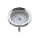 WMF Vitalis thermometer groot, reserveonderdeel voor stoompan, glazen deksel rond, thermometer keuken, Cromargan roestvrij staal gepolijst, ovenvast