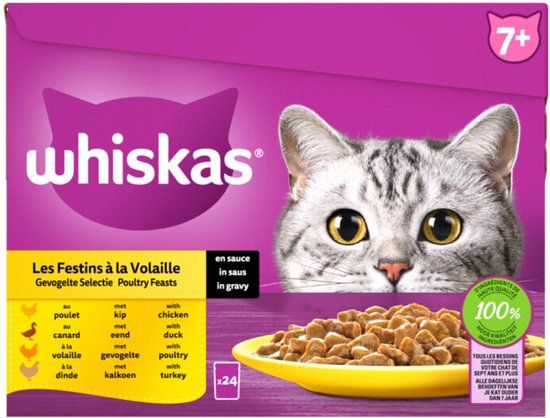 Whiskas Senior Multipack Gevogelte Selectie in Saus - 24 x 85g
