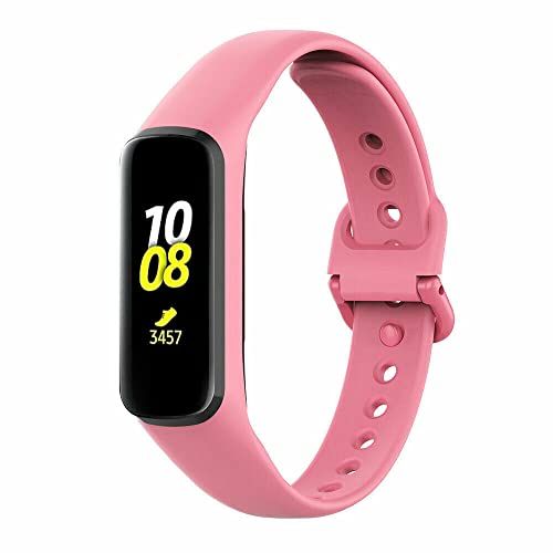 Strap-it siliconen bandje - knalroze - Geschikt voor Samsung Galaxy Fit 2