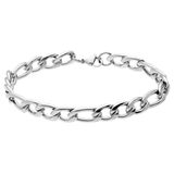 Lucardi - Heren Stainless steel herenarmband gourmetschakel - Armband - Staal - Zilverkleurig - 19 cm