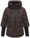 Navahoo Moderne winterjas voor dames, warme gewatteerde jas met capuchon en geribbelde mouwen, lotushart XIV XS-3XL