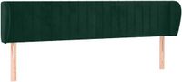 vidaXL Hoofdbord met randen 163x23x78/88 cm fluweel donkergroen