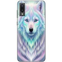 Maniacase Samsung Galaxy A02 Hoesje - Wolf Wit Paars Reflectie