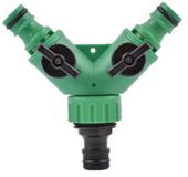 BukkitBow Tuinslang Splitter Y-Stuk - 2-Weg Waterverdeler met Regelkleppen - Geschikt voor 3/4" Tuinslang - Groen