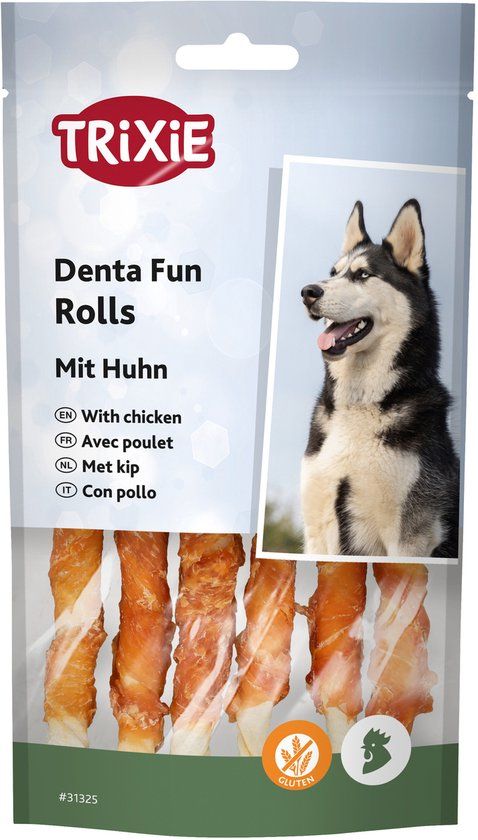 Trixie Denta Fun Chicken Chewing Rolls - 12 cm - 70 g