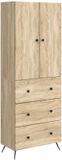 vidaXL Kast - Set - 2 stuks - 66 x 34,5 x 90 cm - Bewerkt hout - Sonoma Eiken