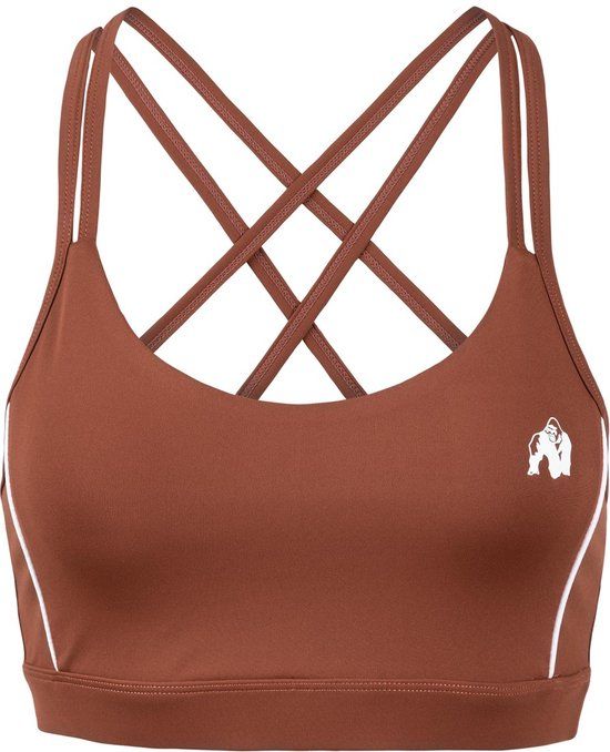 Gorilla Wear Arizona Sportbeha - Bruin - XL - Dames - Medium ondersteuning - 50-100% gerecycled polyester