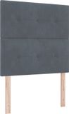 vidaXL - LED Hoofdbord met LED-stripverlichting - Grijs - 100 cm - Fluweel