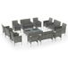Maison Exclusive - Salon de jardin 16 pièces avec coussins, en rotin synthétique gris