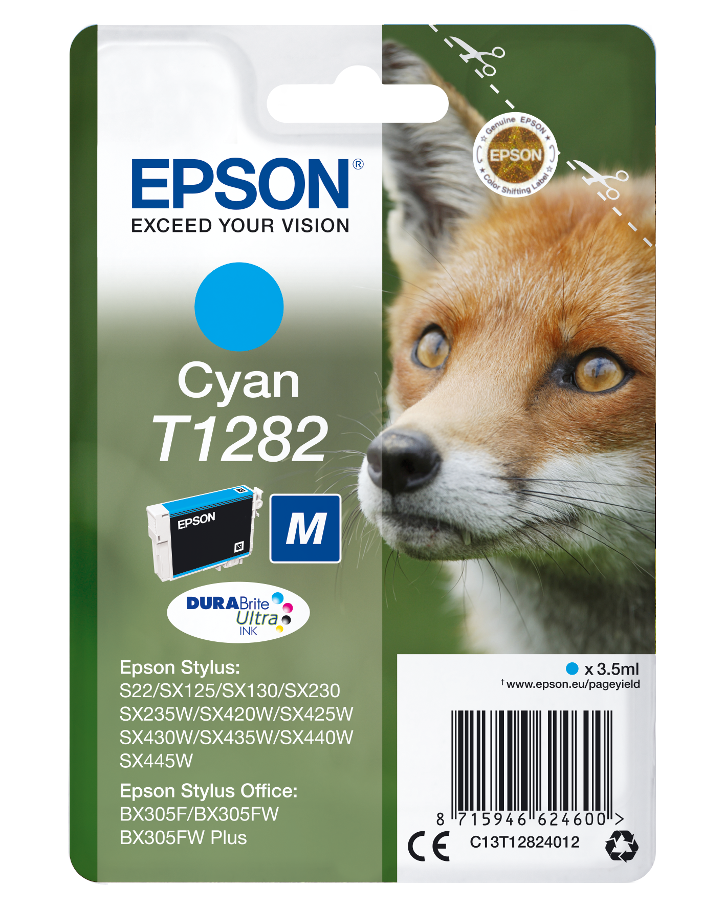 Epson T1282 / C13T12824012 - Cyan - Inktcartridge - 260 pagina's