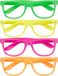 Merkloos / Sans marque Relaxdays Feestbril Set van 4, Grappige Brillen voor Carnaval, Neon Brillen, One Size, HBD 4.5x14.5x15 cm, Gekleurd