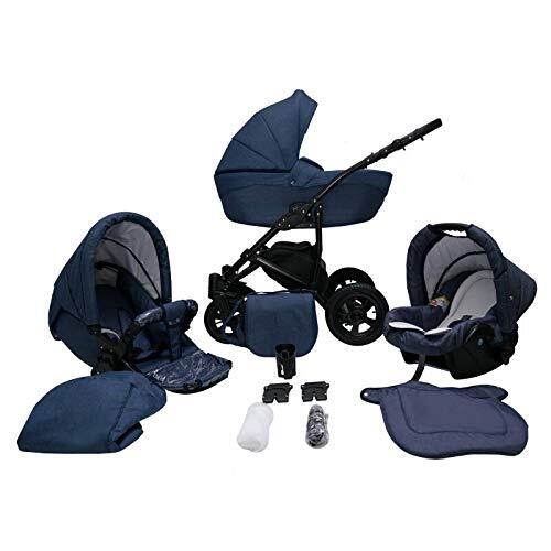 Lux4Kids Kinderwagen Kinderwagen Kinderwagen Isofix Autostoel DIN EN 1888 Avinion door Ferriley & Fitz Navy 11 2in1 Zonder Babyzitje