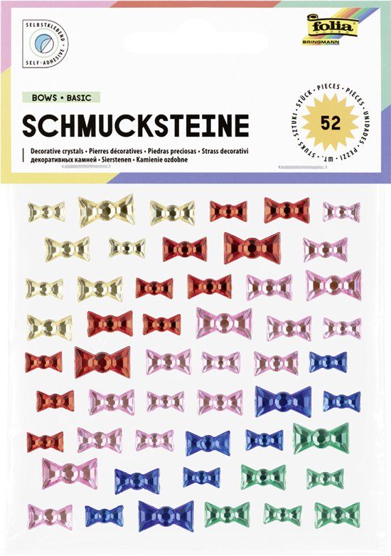 Folia Plakstenen BOWS BASIC, zelfklevend, geel, rood, roze, blauw, groen