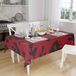 Bonamaison Tafelkleed, Anti-Mold, Sneldrogend, Waterdicht, 100% Polyester Tafellaken, rood Zwart, 140 x 160 Cm