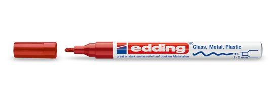 Edding 751 Verf-stiften Rood/Wit 10 stuks