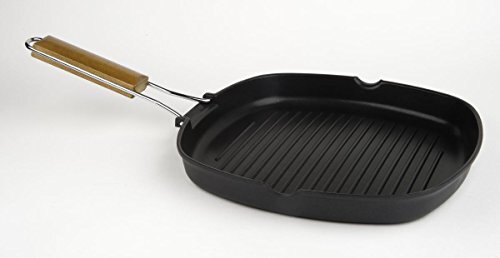 VIER Whitford Xylan grillpan van gegoten aluminium, gegolfd, 28 cm, anti-aanbaklaag (VS), volledige inductie